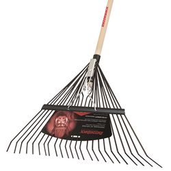 Razor-Back 68 in. 24 Tine Steel Leaf Rake Wood Handle