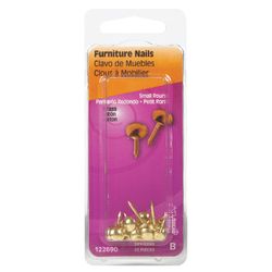 HILLMAN Anchor Wire 7/16 in. Furniture Brass-Plated Brass Nail Round Head