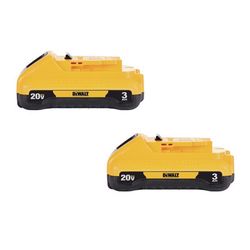 DeWalt 20V MAX DCB230-2 3 Ah Lithium-Ion Compact Battery 2 pc