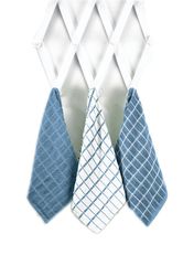 Ritz Federal Blue Cotton Check Kitchen Towel 3 pk