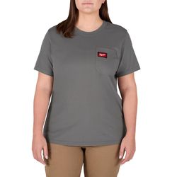 Milwaukee Gridiron XL Short Sleeve Women's Round Neck Gray Tee Shirt