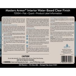 Old Masters Masters Armor Flat Clear Water-Based Floor Finish 1 qt