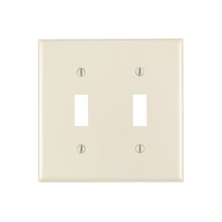 Leviton Almond 2 gang Plastic Toggle Wall Plate 1 pk