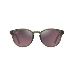 Maui Jim Hiehie Sunglasses Unisex Shiny Trans Green Frame Maui Rose Lens Polarized