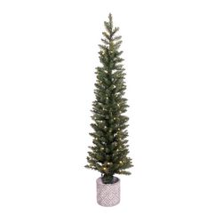 Celebrations 5 ft. Slim LED 100 ct Diamond Potted Color Changing Entrance Tree