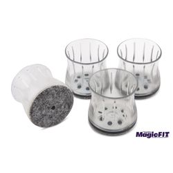 Magic Fit Magic Sliders Gray Push-On Felt Sliding Discs 4 pk