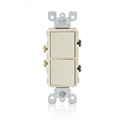 Leviton Decora 15 amps Single Pole Combination AC Quiet Switch Light Almond 1 pk