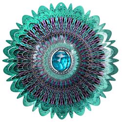 Spinfinity Designs Multi-color Stainless Steel 12 in. Crystal Cosmic Mandala Large Outdoor Spinner
