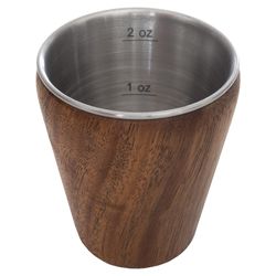 Totally Bamboo Rock & Branch 2.3 oz Brown/Silver Acacia Wood/Stainless Steel Shot Glass
