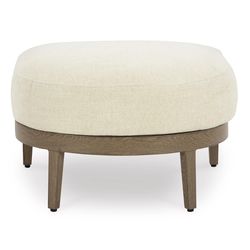 Signature Design by Ashley Serene Bay Dark Brown Aluminum Frame Ottoman White