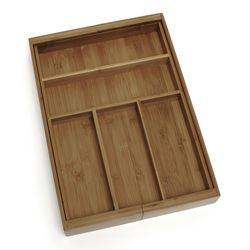 Lipper International 2.63 in. H X 13.13 in. W X 18.13 in. D Bamboo Adjustable Silverware Tray