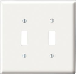 Leviton White 2 gang Nylon Toggle Wall Plate 1 pk