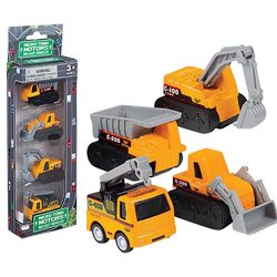 Playmaker Toys Die-Cast Car Pack Construction Trucks Die Cast 4 pc
