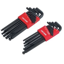 Craftsman 1/4 Metric and SAE Long and Short Arm Ball End Hex Key Set 26 pc