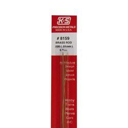 K&S 0.020 in. D X 12 in. L Brass Rod 5 pk