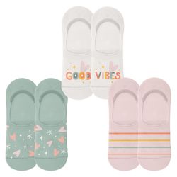Karma Women's Good Vibes One Size Fits Most No-Show Socks Assorted