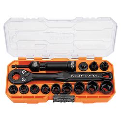 Klein Tools KNECT 3/8 in. drive 6 Point Impact Socket Set 15 pc