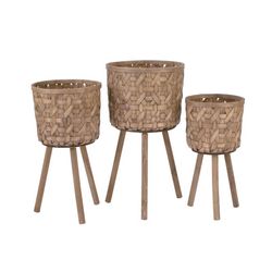 Tripar 12.3 in. L X 12.3 in. W X 28 in. H Brown Woven Basket