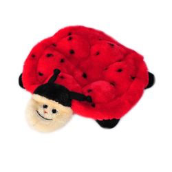 ZippyPaws Squeakie Crawler For Dog Black/Red Plush Betsey the Ladybug Dog Toy 1 pk