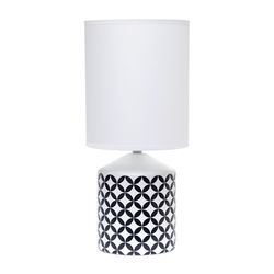 Simple Designs 18.5 in. Black/White Table Lamp