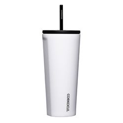 Corkcicle Cold Cup 24 oz Gloss White BPA Free Insulated Straw Tumbler