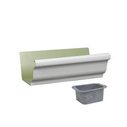 Amerimax 4.25 in. H X 6 in. W X 10 in. L White Aluminum K Gutter End with Drop