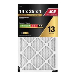Ace 14 in. W X 25 in. H X 1 in. Synthetic 13 MERV Pleated Air Filter 1 pk
