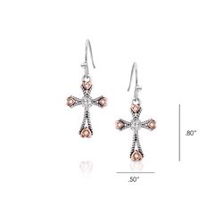 Montana Silversmiths Women's Faith In My Heart Cross Silver Earrings