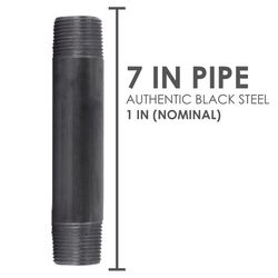 STZ Industries 1 in. MIP each X 1 in. D MIP Black Steel 7 in. L Nipple