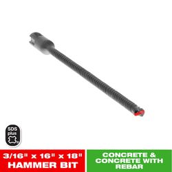Diablo 3/16 in. X 18 in. L Carbide Tipped 2-Cutter Hammer Drill Bit SDS-Plus Shank 1 pk