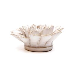 Chive Coastal 2.6 in. H X 5.9 in. L Glazed Ivory Ceramic Dahlia Wall Flower