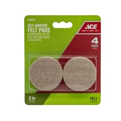 Ace Felt Self Adhesive Protective Pad Tan Round 2 in. W 4 pk