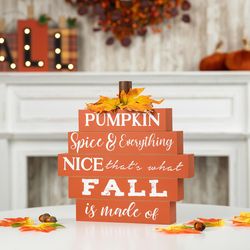 Glitzhome 12 in. Pumpkin Fall Decor
