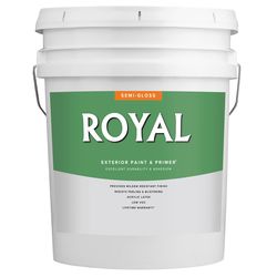 Royal Semi-Gloss Tint Base Ultra White Base Paint and Primer in One Exterior 5 gal