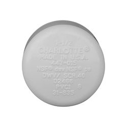 Charlotte Pipe Schedule 40 1-1/2 in. Slip PVC Cap 1 pk