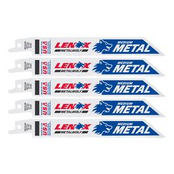 LENOX METALWOLF 6 in. Bi-Metal WAVE EDGE Reciprocating Saw Blade 18 TPI 5 pk