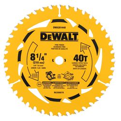 DEWALT 8-1/4 in. D X 5/8 in. Tungsten Carbide Tipped Circular Saw Blade 40 teeth 1 pk