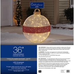 Celebrations Blue LED Red/White Ornament 3 ft. Yard Decor