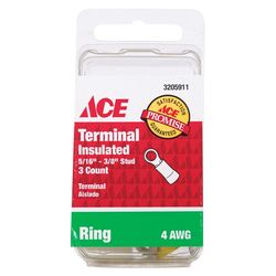 Ace Ring Terminal Yellow 3 pk