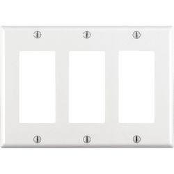 Leviton White 3 gang Thermoset Plastic Decorator Wall Plate 1 pk