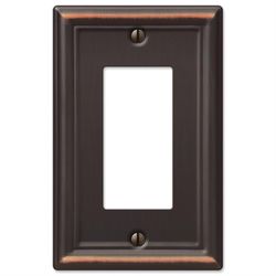 Amerelle Chelsea Aged Bronze 1 gang Stamped Steel Decorator Wall Plate 1 pk
