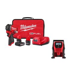 Milwaukee M12 FUEL Stubby 3/8 in Impact Wrench Kit with Inflator Bundle