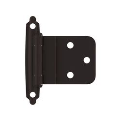 Amerock 2 in. W X 2-3/4 in. L Oil Rubbed Bronze Black Steel Self-Closing Hinge 10 pk