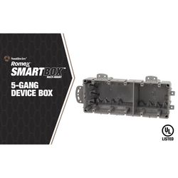 Madison Electric Smart Box Rectangle PVC 5 gang Electrical Box Gray