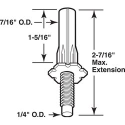 Prime-Line 7/16 in. D X 2.44 in. L Gloss Brown Steel Pivot 2 pc