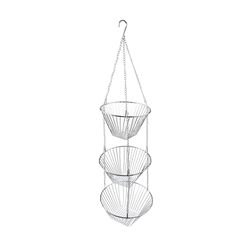 Fox Run 32 in. H X 11 in. L Chrome Silver Steel Three Tier Hanging Baskets