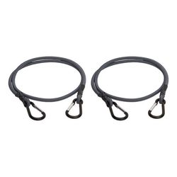Keeper Gray Carabiner Style Bungee Cord 48 in. L X 0.315 in. 2 pk