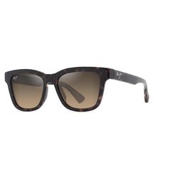 Maui Jim Hanohano Sunglasses Unisex Shiny Dark Havana with Trans Yellow Frame HCL Bronze Lens Polari