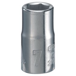 Craftsman 7 mm S X 1/4 in. drive S Metric 6 Point Standard Shallow Socket 1 pc