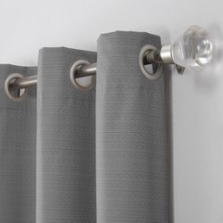 Sun Zero Thermal Insulated Room Darkening Grommet Gray Curtain 40 in. W X 84 in. L